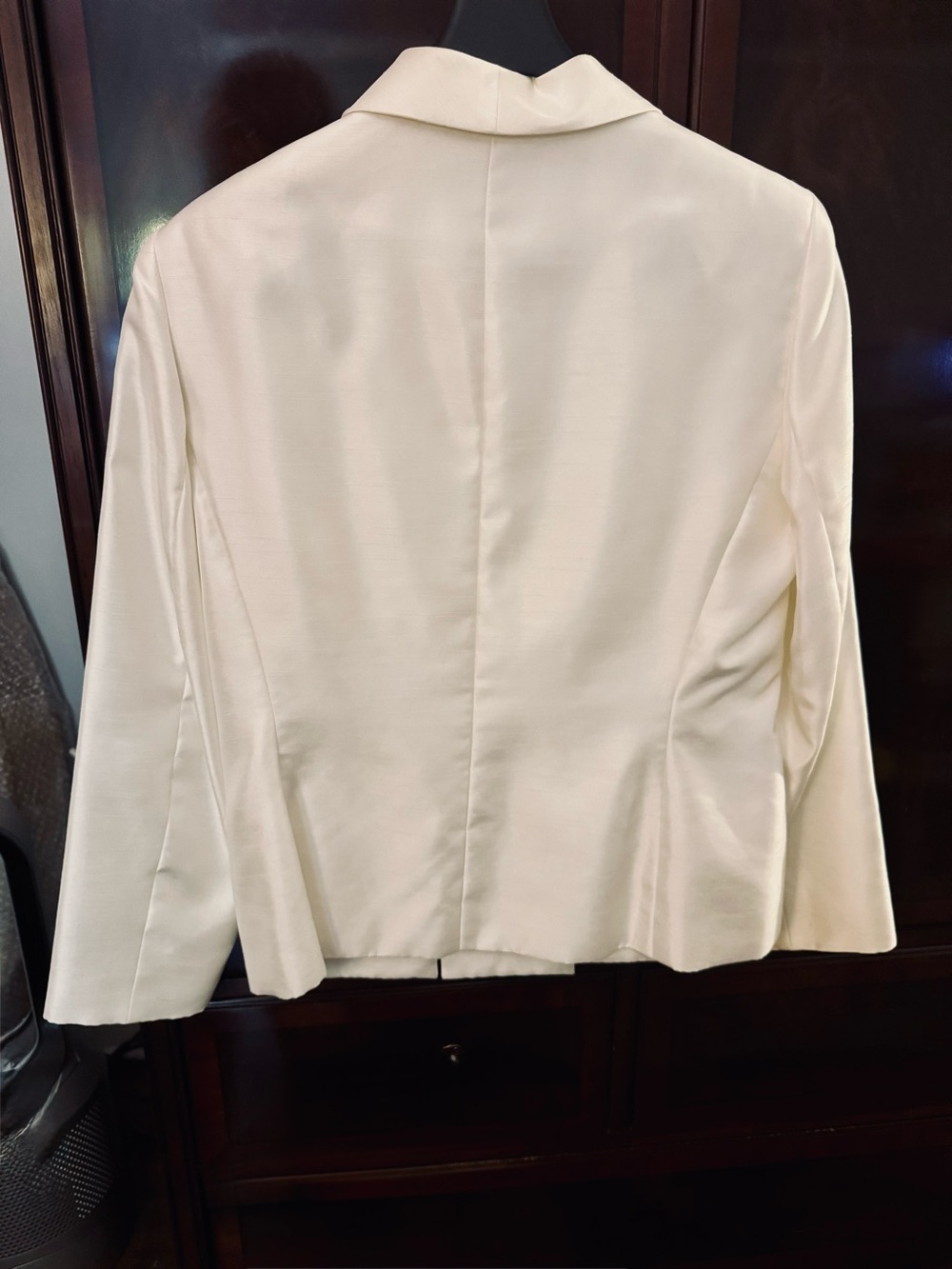 Le Suit 2-Piece Suit White Blazer and Red White Floral Skirt Career Wedding 10P - Picture 8 of 12